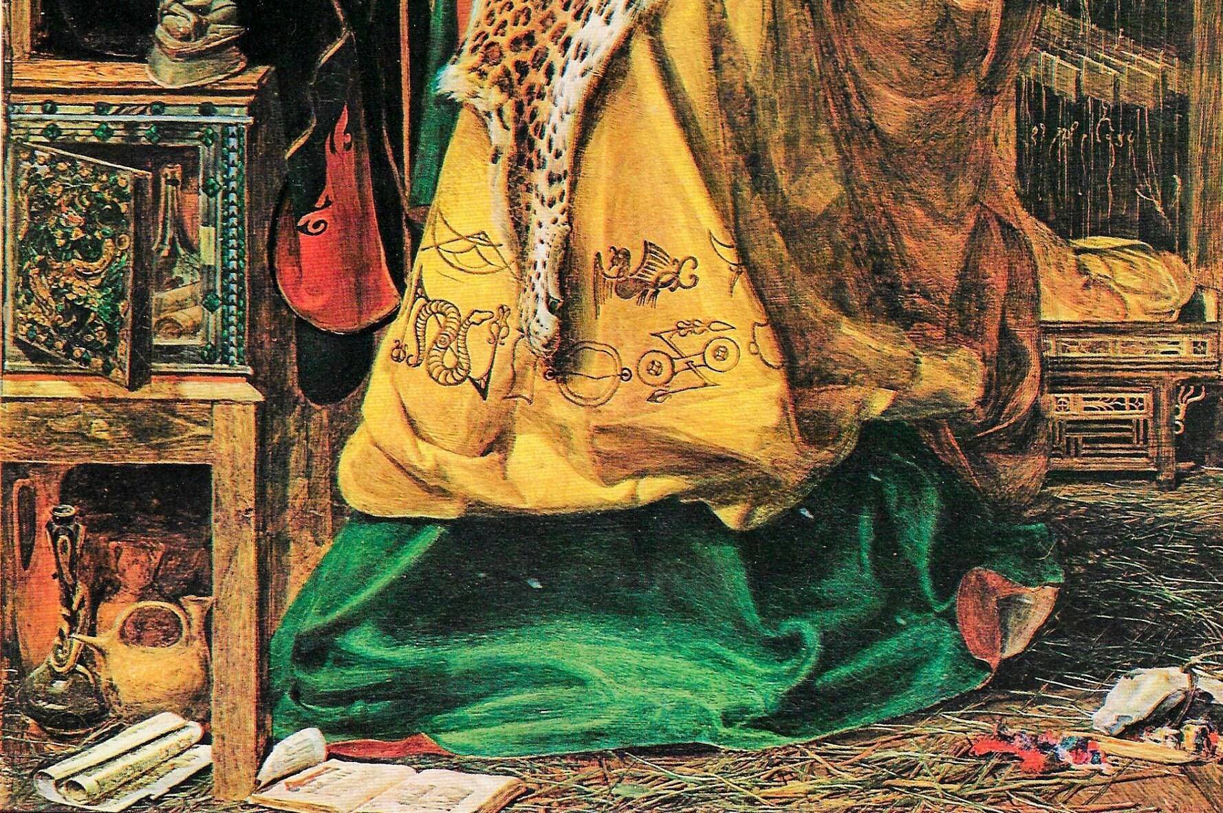 Morgan le Fay 1864 '70s art book page Frederick Sandys Pre-Raphaelite - Image 2