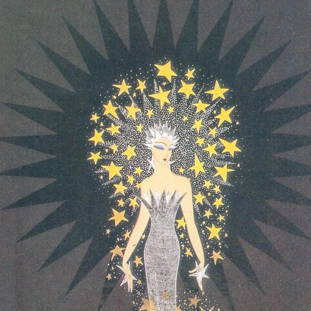 Vintage Erte Fashion Print: "Starstruck/The Egyptian" Two-sided art book page