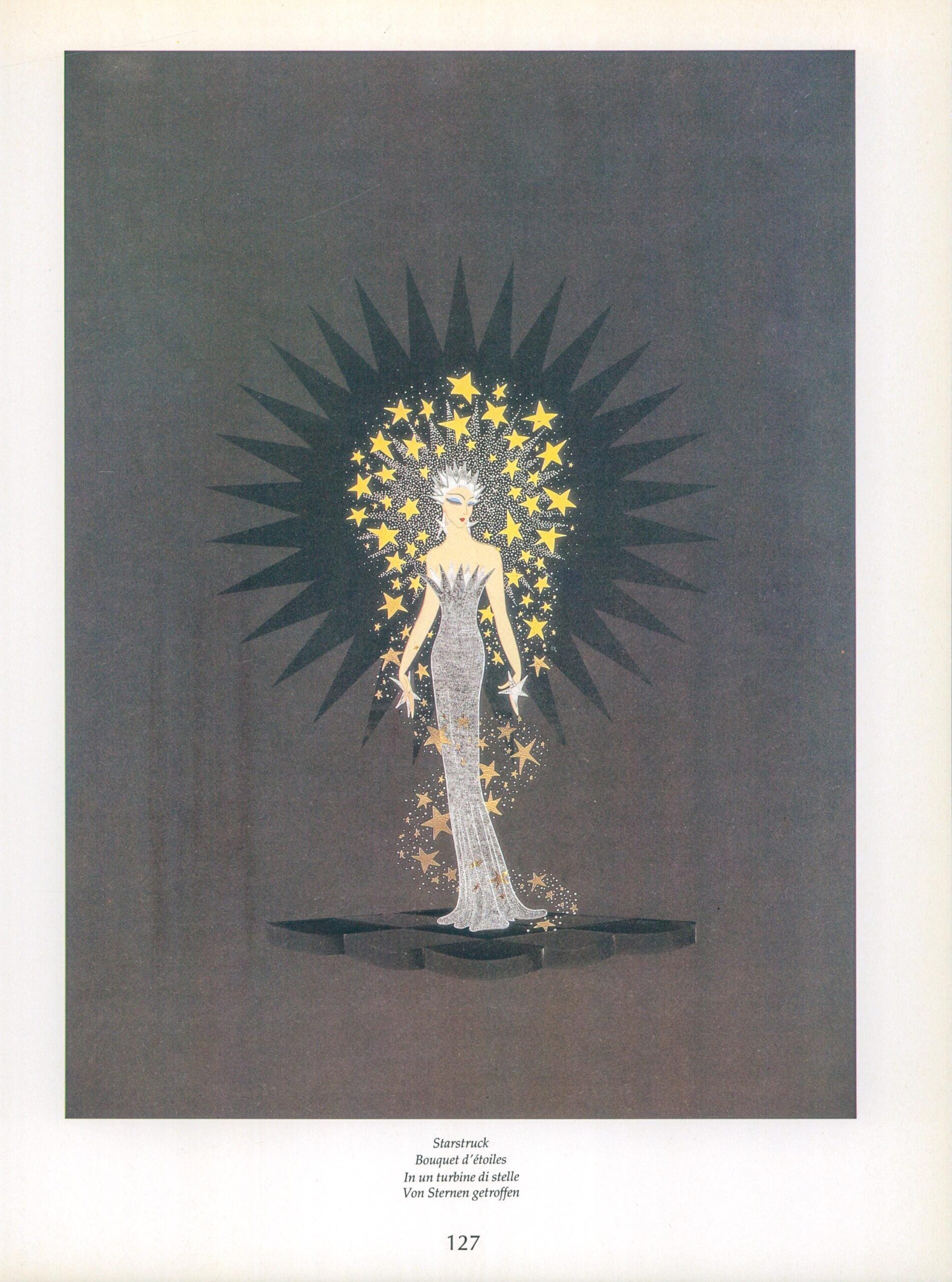 Vintage Erte Fashion Print: "Starstruck/The Egyptian" Two-sided art book page - Image 3