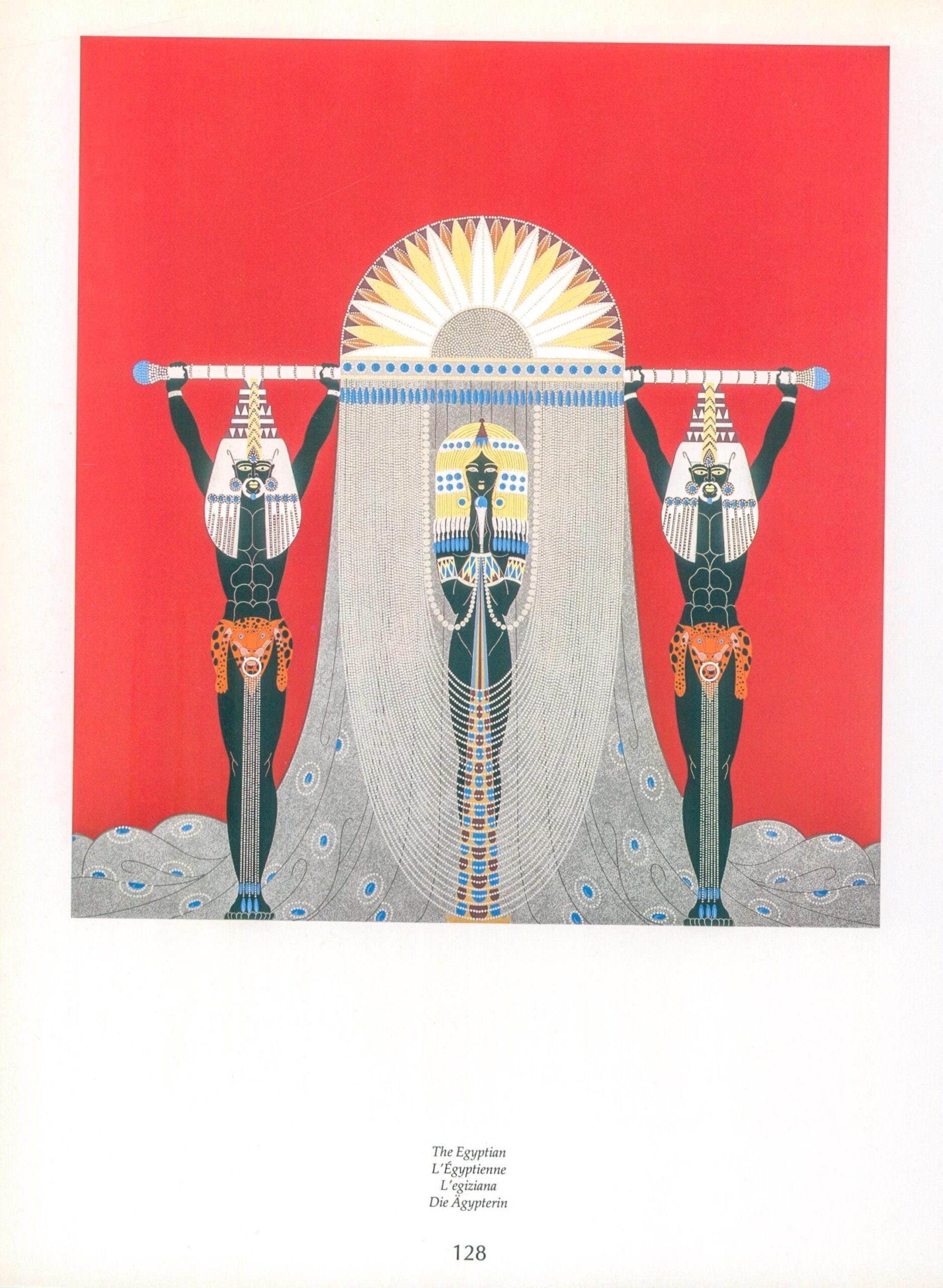 Vintage Erte Fashion Print: "Starstruck/The Egyptian" Two-sided art book page - Image 4