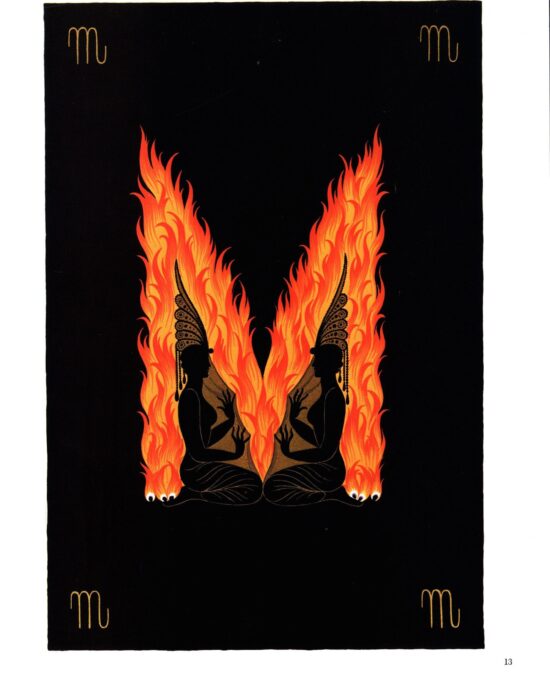 Erte The Alphabet series “M” & “N” 1977 Two-sided vintage book page