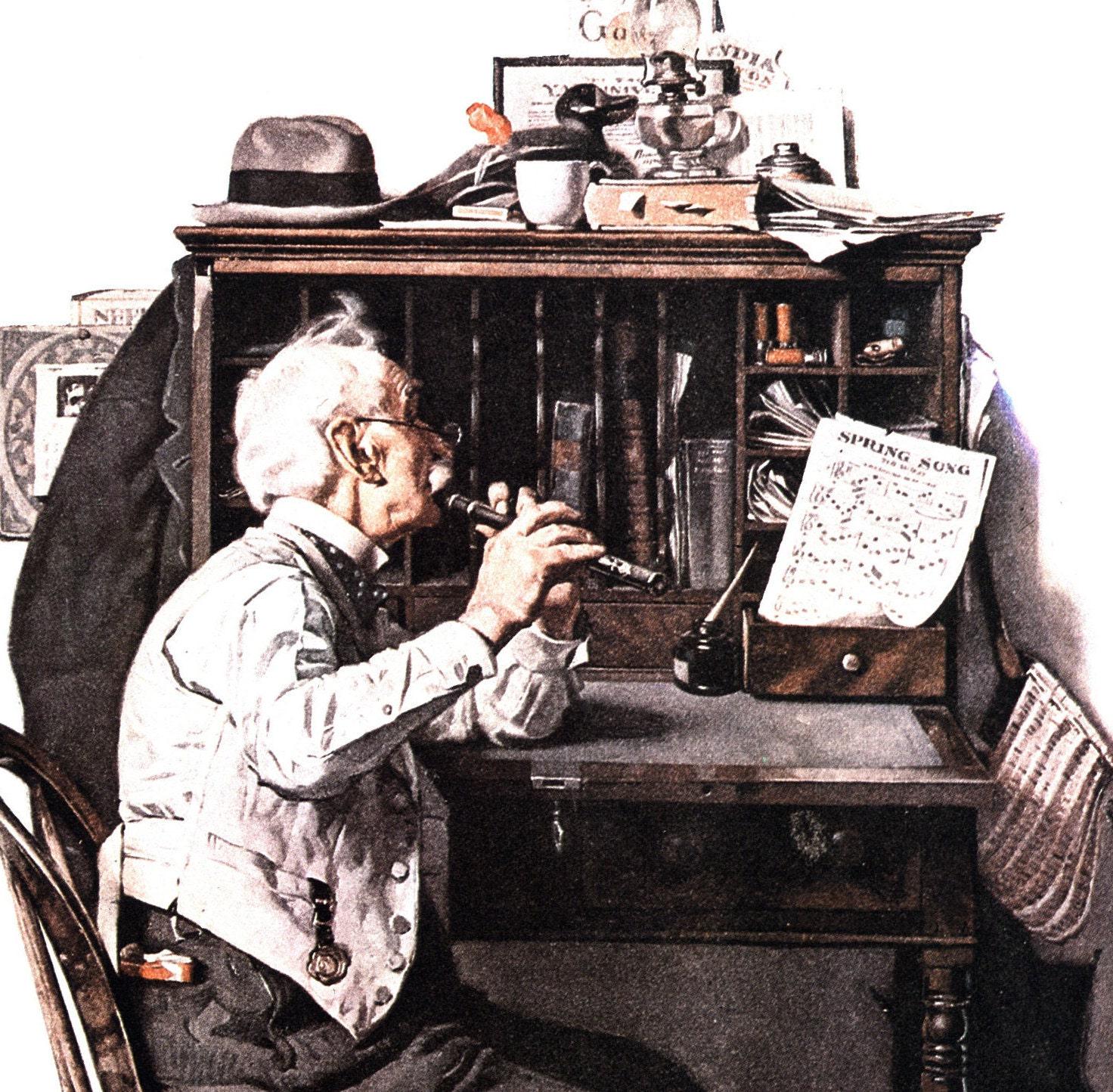 Norman Rockwell "Begging" & "Spring Song" Oversized 2-sided vintage art book page - Image 4