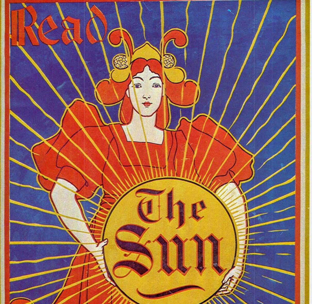 Louis Rhead "The New York Sun" Vintage art-book page