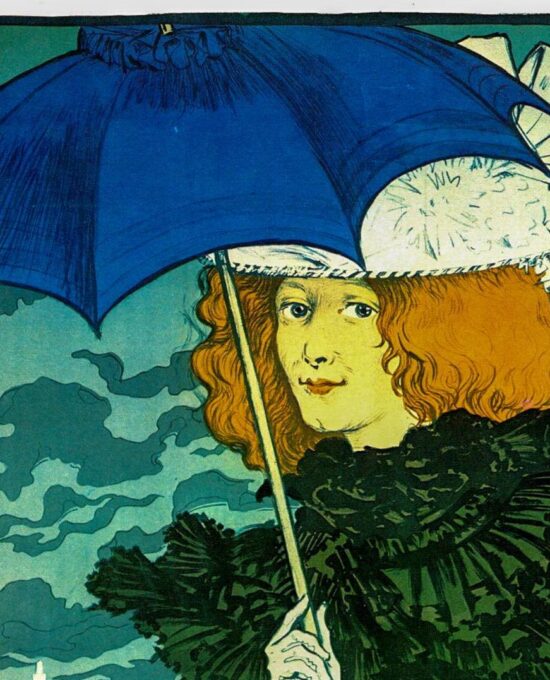 Eugene Grasset “Le Parasol” Vintage art book page
