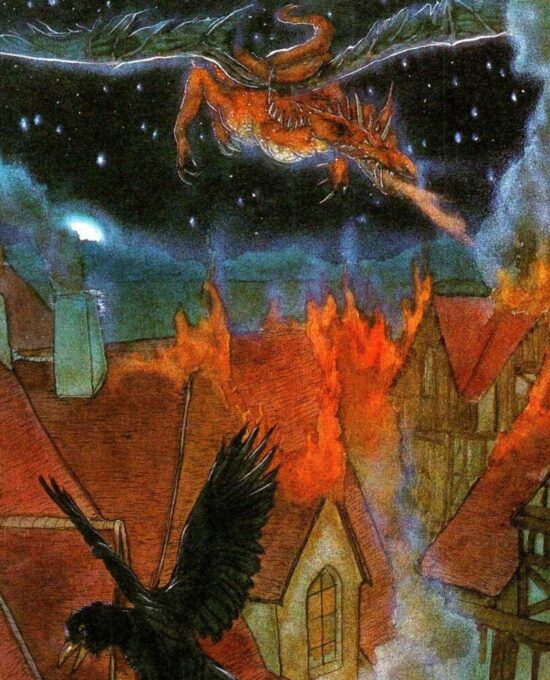 The Black Arrow by Michael Hague from The Hobbit Vintage art-book page