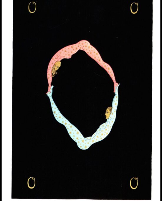 Erte Classic Art Deco Print The Alphabet series “O” & “P” 1977 Vintage art book page