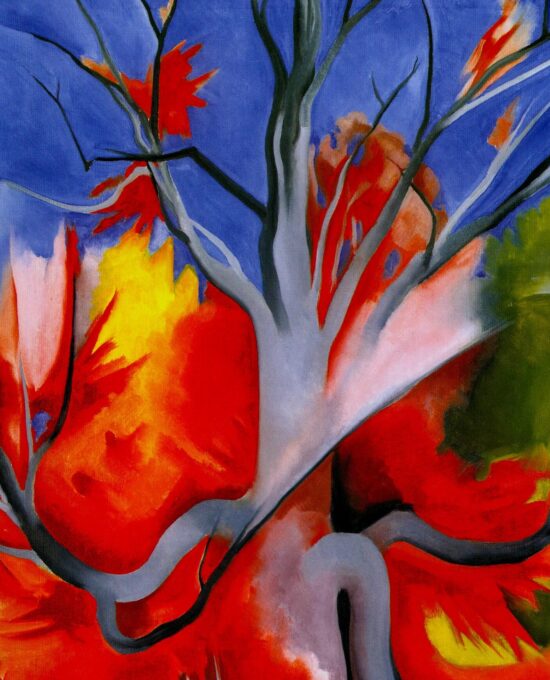 Georgia O’Keeffe print 1927 “Red Maple” Original over-size vintage art book page