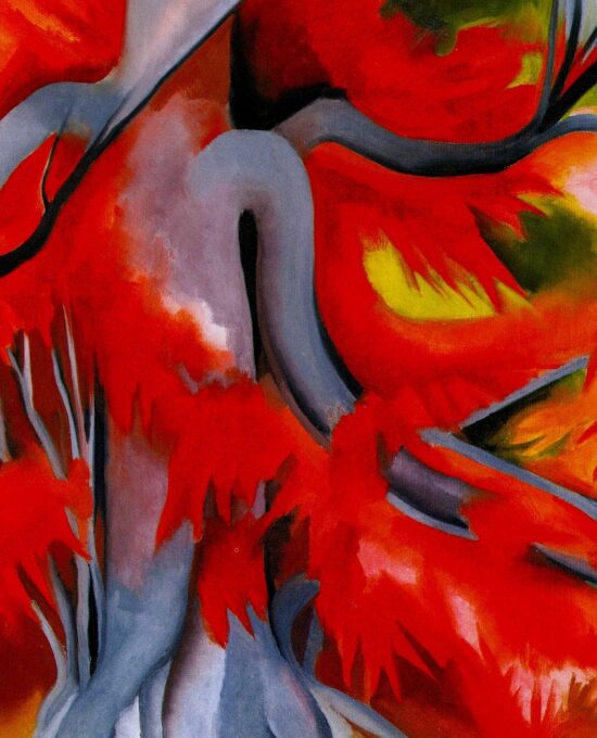 Georgia O’Keeffe print 1927 “Red Maple” Original over-size vintage art book page