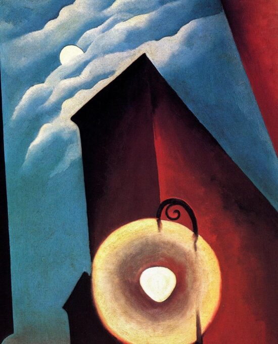 Georgia O’Keeffe print 1925 “New York with Moon” Original vintage color book page