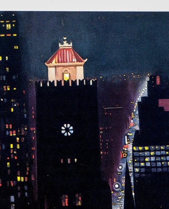 Georgia O’Keeffe print 1929 “New York Night” Original vintage color book page