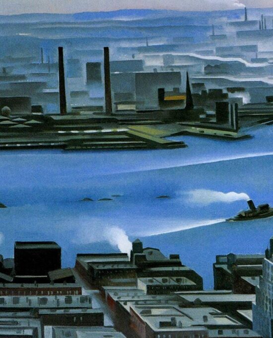 Georgia O’Keeffe Print: East River, NYC – Vintage Art Book Page