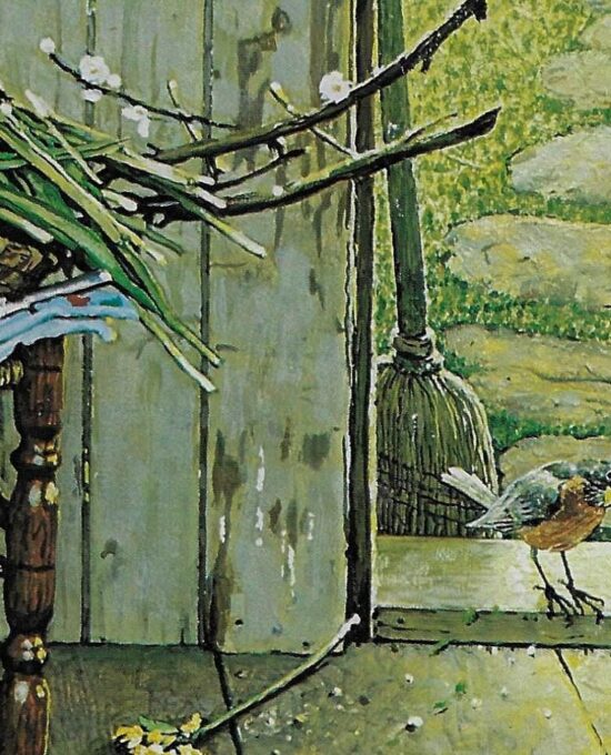 Norman Rockwell Vintage art book page “Spring Flowers” 1969