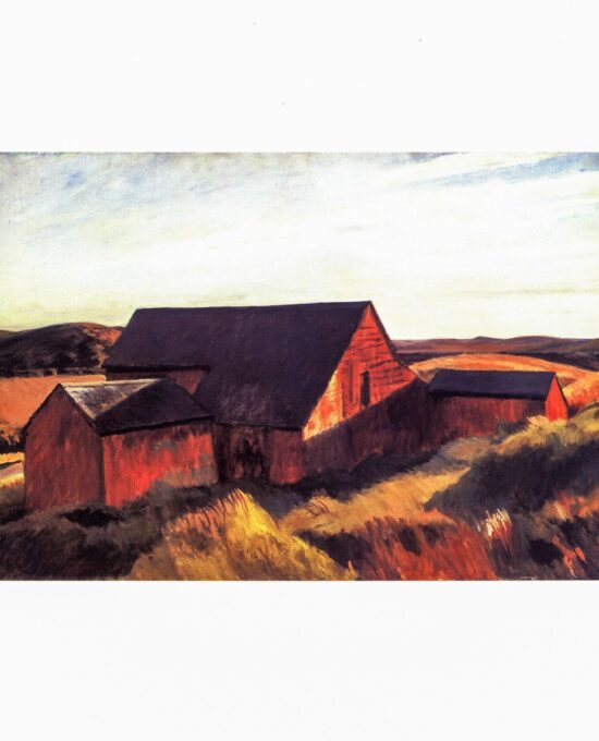 Edward Hopper Print: Cobb’s Barns, South Truro – Vintage Book Page