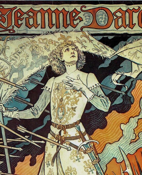 Eugene Grasset “Sarah Bernhardt dans Jeanne d’Arc” Vintage art book page