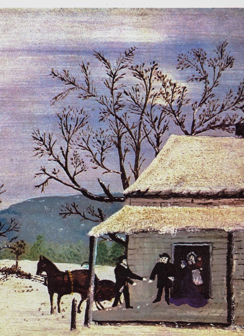 Grandma Moses "Home For Thanksgiving" Vintage Book Page - Americana Folk Art Print - Image 3