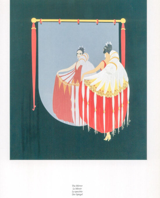 Vintage Erte Fashion Print “The Coming of Spring / The Mirror” Two-sided art book page