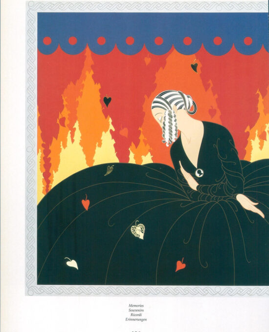 Vintage Erte Fashion Print: “Memories/Red Sea” Two-sided art book page