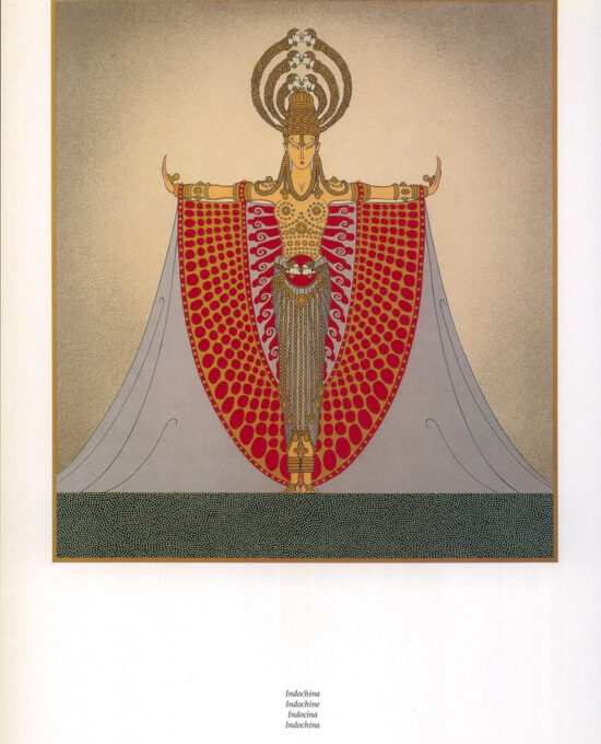 Vintage Erte Fashion Print: “Indochina/The Puppet Show” Two-sided art book page