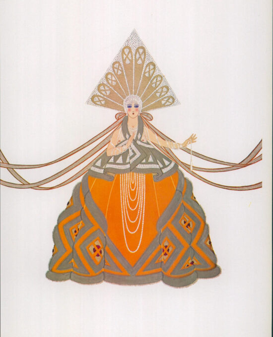 Erte Theatrical Costume vintage print “Wife of a Russian boyar” Theatre Apollo Paris 1921