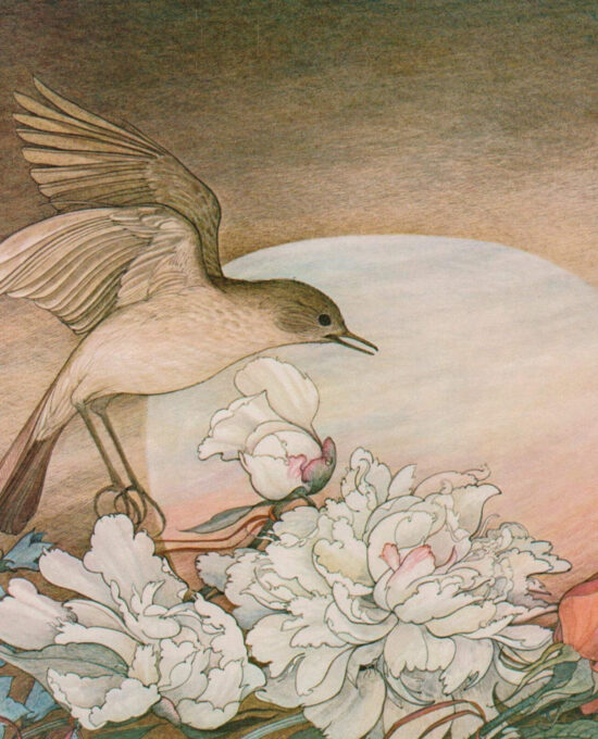 Nightingale Vintage Art Book Page: Hans Christian Andersen Illustration