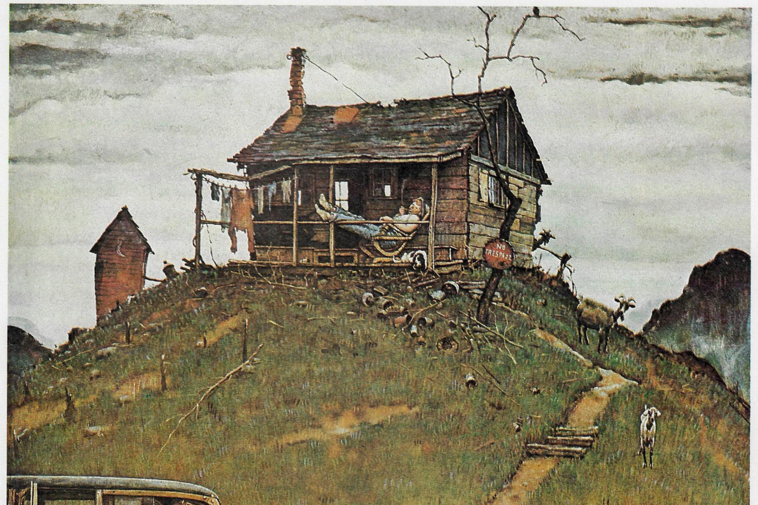 Norman Rockwell Vintage art book page "Fixing A Flat" August 1946 - Image 2