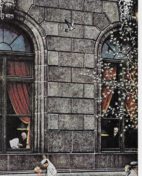 Norman Rockwell Vintage art book page “The University Club” August 1960