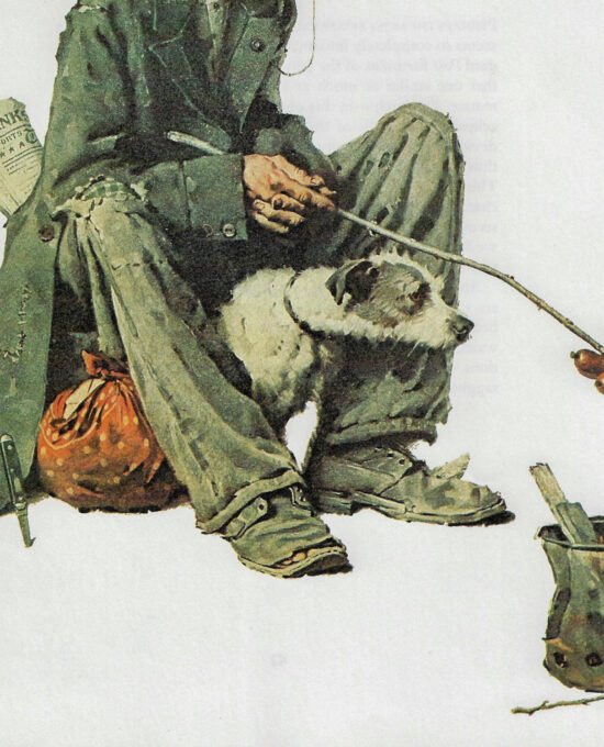 Norman Rockwell Vintage art book page “Dining Out” Oct. 1924