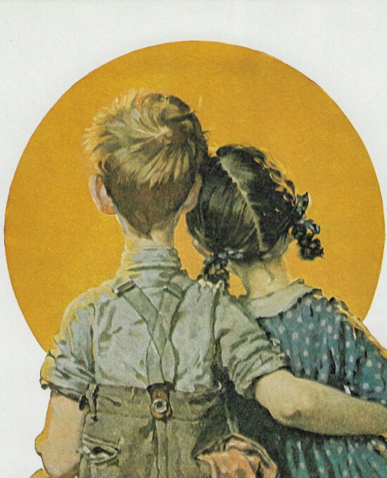 Norman Rockwell Vintage art book page “First Love” April 1926