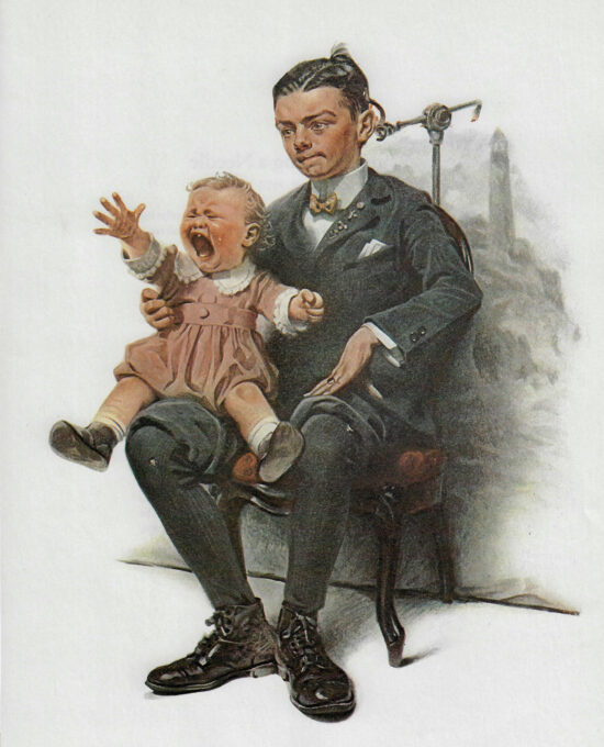 Norman Rockwell Vintage art book page “Sitting for a Portrait” July 1921