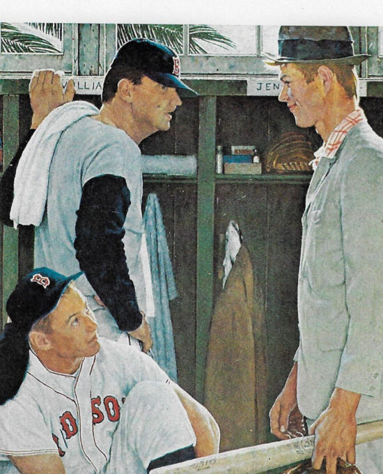 Norman Rockwell Vintage art book page “New Man on the Team” March 1957