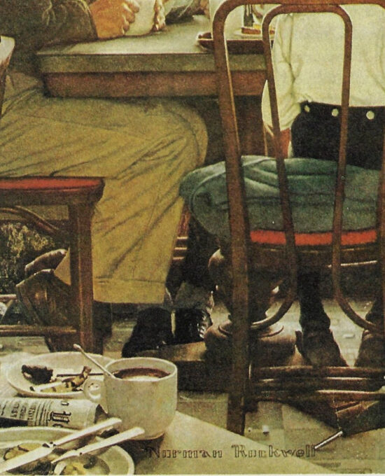 Norman Rockwell Vintage art book page “Saying Grace” November 1951