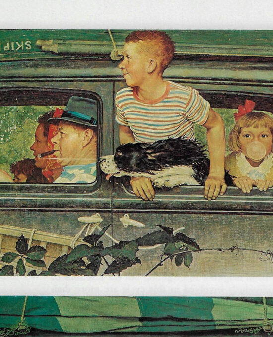 Norman Rockwell Vintage art book page “The Outing” August 1947 cover