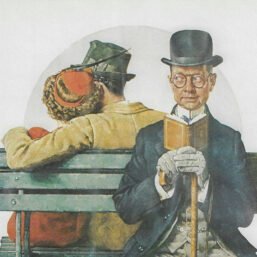 Norman Rockwell Vintage art book page "All Buttoned Up" November 1936