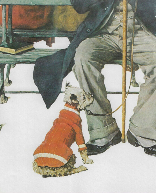 Norman Rockwell Vintage art book page “All Buttoned Up”