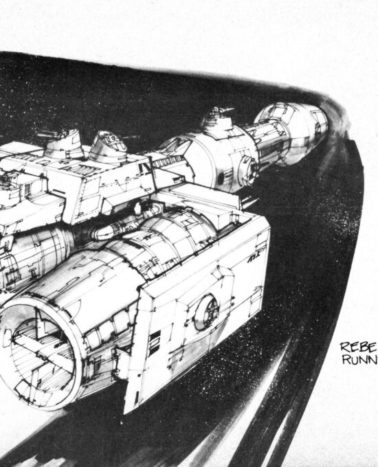 Rebel Blockade Runner Vintage variant concept artwork from the ’70s Ready to frame 10 3/4 x 8 3/8″ FREE SHIPPING