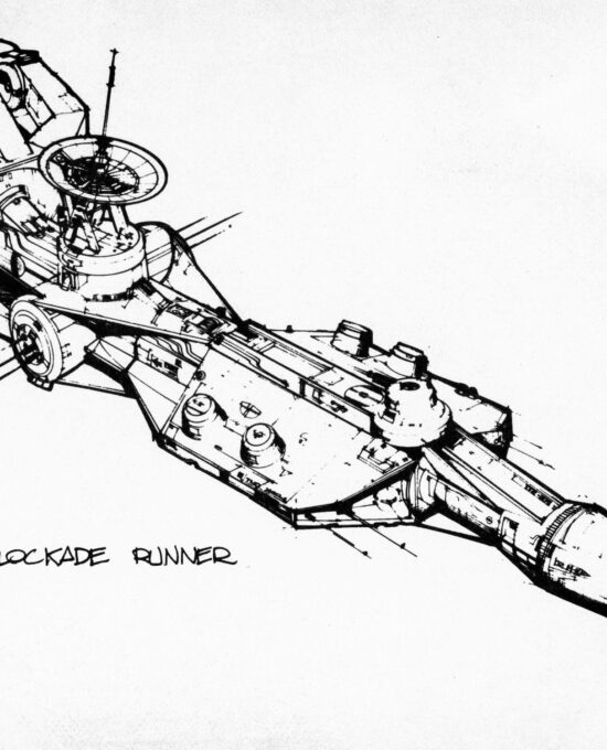 Vintage Rebel Blockade Runner Concept Art Print – Classic Boys bedroom decor