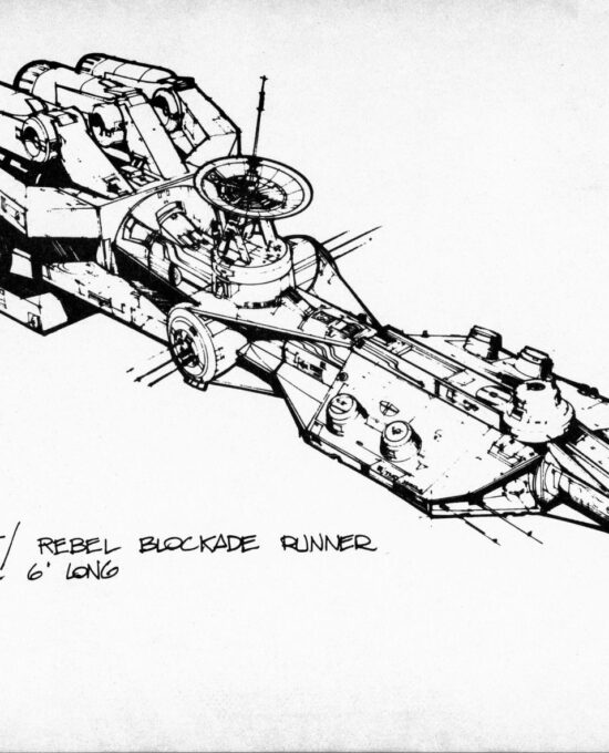 Vintage Rebel Blockade Runner Concept Art Print – Classic Boys bedroom decor