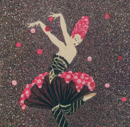 Vintage Erte Art Deco Print: Rose Dancer Illustration (10x13.5)