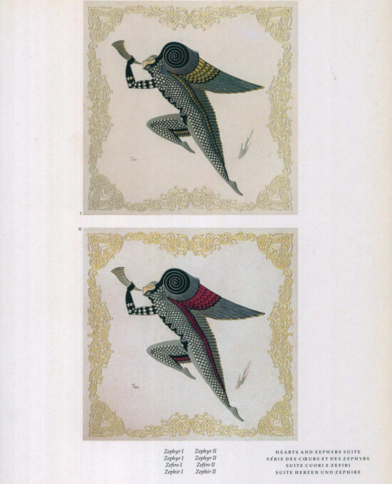 Vintage Erte Art Deco Print: “Zephyr I & II” Satin Finish (10×13.5″)