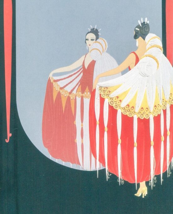 Vintage Erte Fashion Print “The Coming of Spring / The Mirror” Two-sided art book page