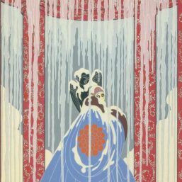 Vintage Erte Fashion Print: "Love's Captive / La Somptueuse" Two-sided art book page