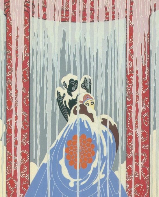 Vintage Erte Fashion Print: “Love’s Captive / La Somptueuse” Two-sided art book page