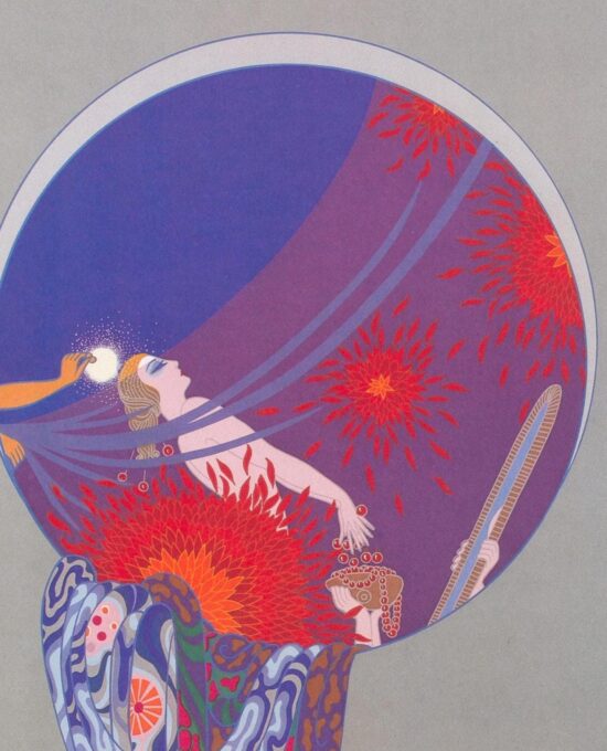 Vintage Erte Fashion Print: “Nature’s Vanity” vintage lithograph
