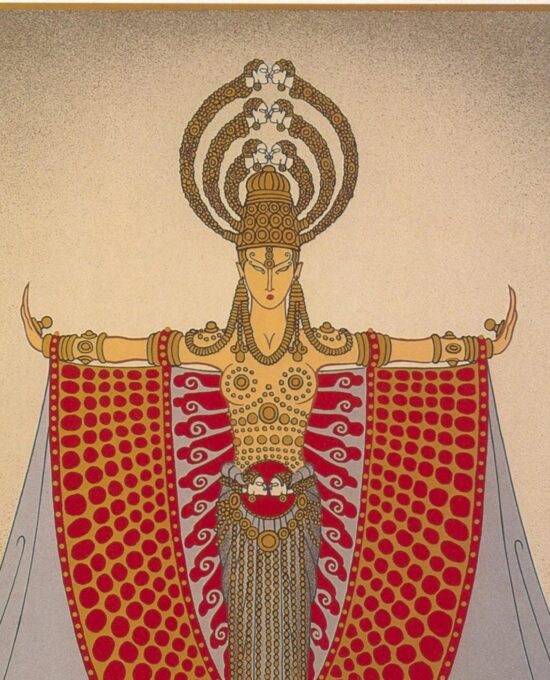 Vintage Erte Fashion Print: “Indochina/The Puppet Show” Two-sided art book page