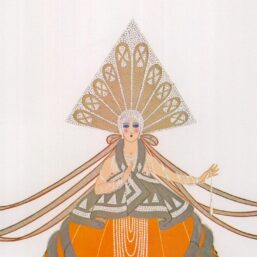 Erte Theatrical Costume vintage print "Wife of a Russian boyar" Theatre Apollo Paris 1921