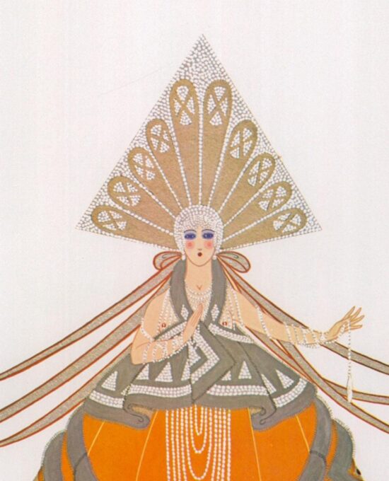 Erte Theatrical Costume vintage print “Wife of a Russian boyar” Theatre Apollo Paris 1921