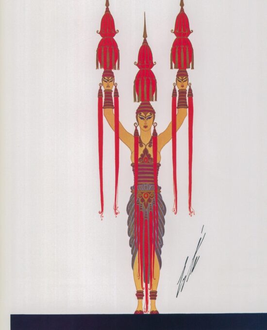 Erte Theatrical Costume vintage print “The Treasures of Indochina: The Lantern Bearer 1922