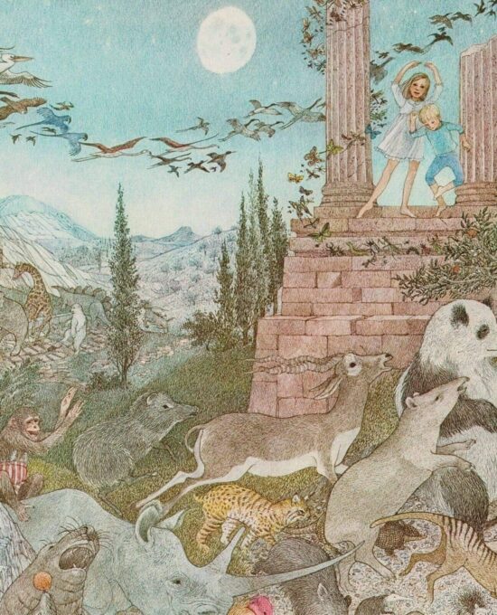 Vintage Nancy Ekholm Burkert Art Book Page Animals