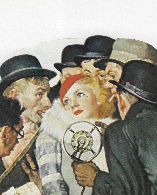 Norman Rockwell Vintage art book page “The Interview” March 1936