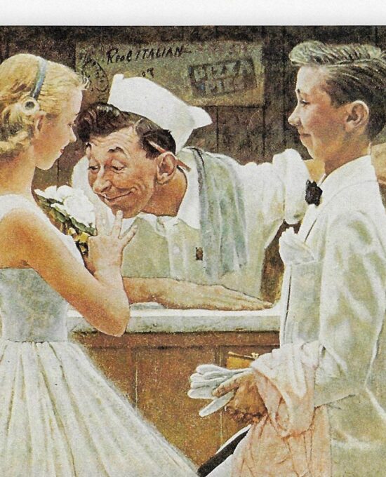 Norman Rockwell Vintage art book page “After the Prom” May 1957